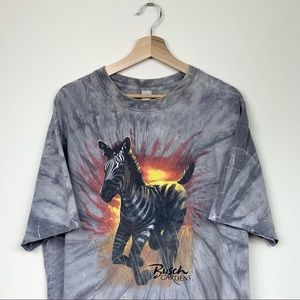 Vintage Busch Gardens Zebra Animal Nature Tie Dye T-shirt